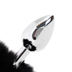 BLACK Bunny Tail with Metal Butt Plug- SMALL - image 5