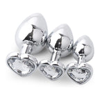 SMALL Heart Base Metal butt plug CLEAR 7 cm - image 5