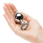 SMALL Heart Base Metal butt plug CLEAR 7 cm - image 2