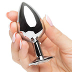 MEDIUM Heart Base Metal butt plug CLEAR 8 cm - image 2