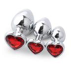 SMALL Heart Base Metal butt plug Red 7 cm - image 7