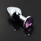 SMALL Heart Base Metal butt plug Sparkling Purple 7 cm - image 2