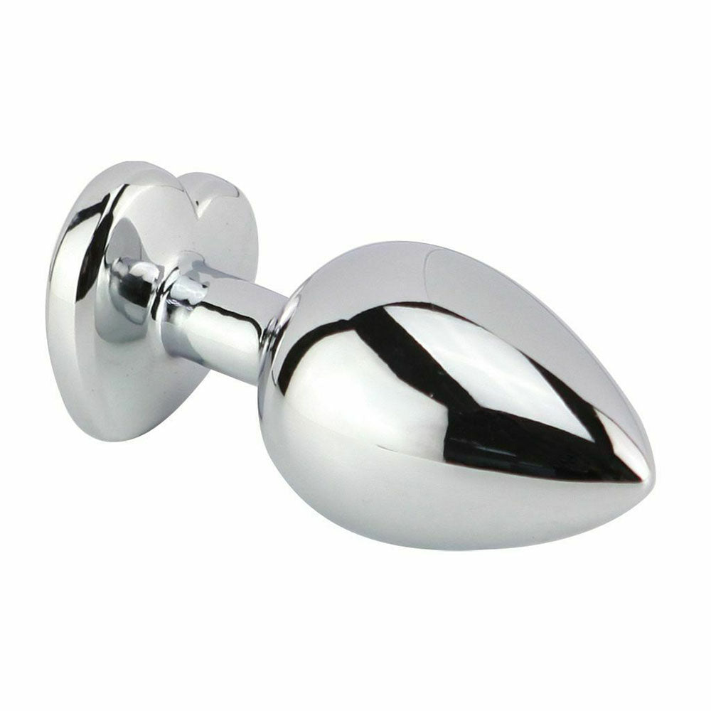 SMALL Heart Base Metal butt plug Pink 7 cm - image 5