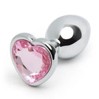 SMALL Heart Base Metal butt plug Pink 7 cm