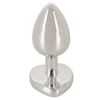 SMALL Heart Base Metal butt plug Sparkling Blue 7 cm - image 5