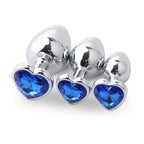 LARGE Heart Base Metal butt plug Blue 9 cm - image 5