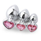 MEDIUM Heart Base Metal butt plug Pink 8 cm - image 4