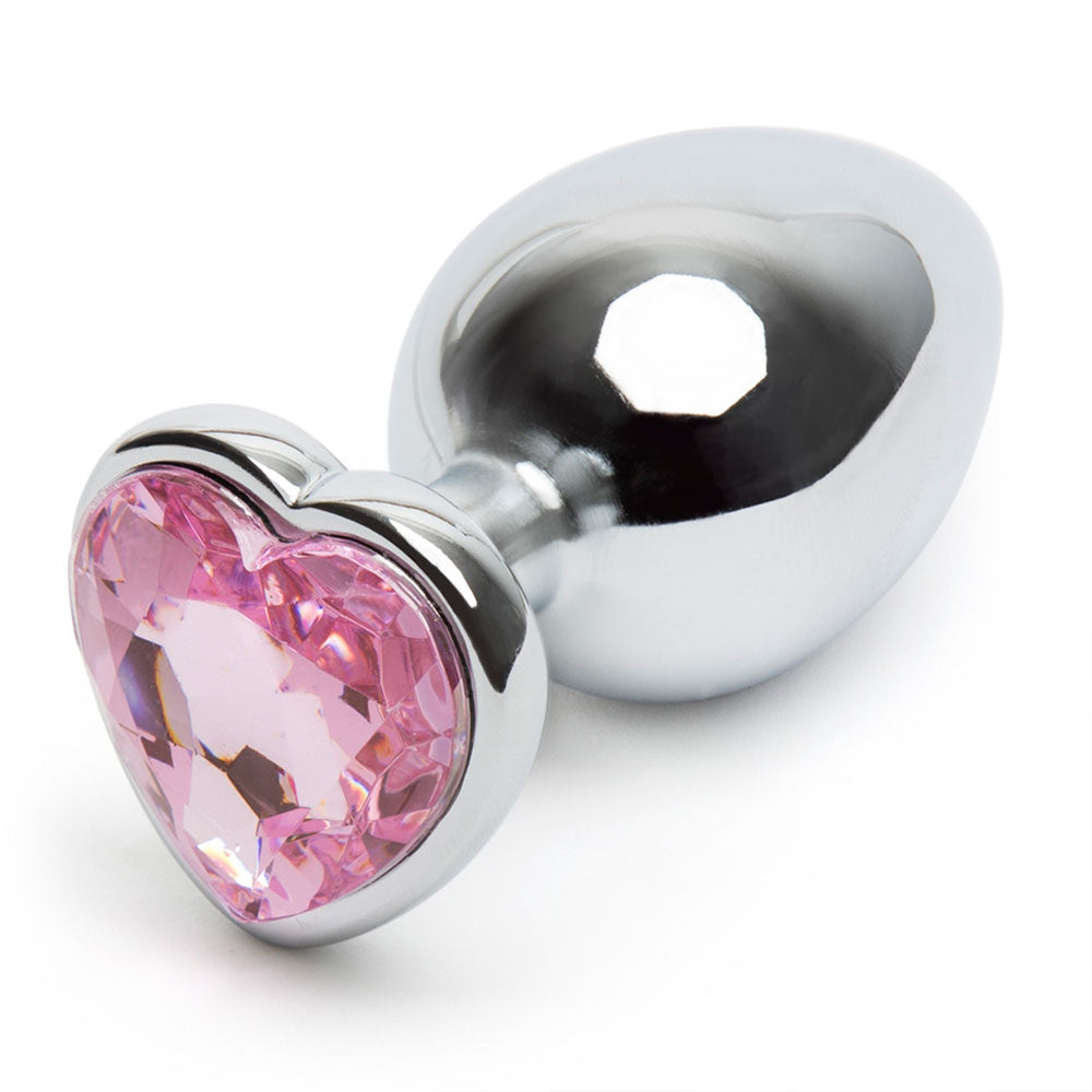 LARGE Heart Base Metal butt plug Pink 9 cm Κύρια εικόνα προϊόντος