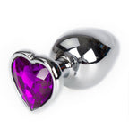 MEDIUM Heart Base Metal butt plug Violet 8 cm