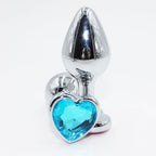 LARGE Heart Base Metal butt plug TURQUOISE 9 cm - image 3