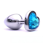 LARGE Heart Base Metal butt plug TURQUOISE 9 cm - image 2