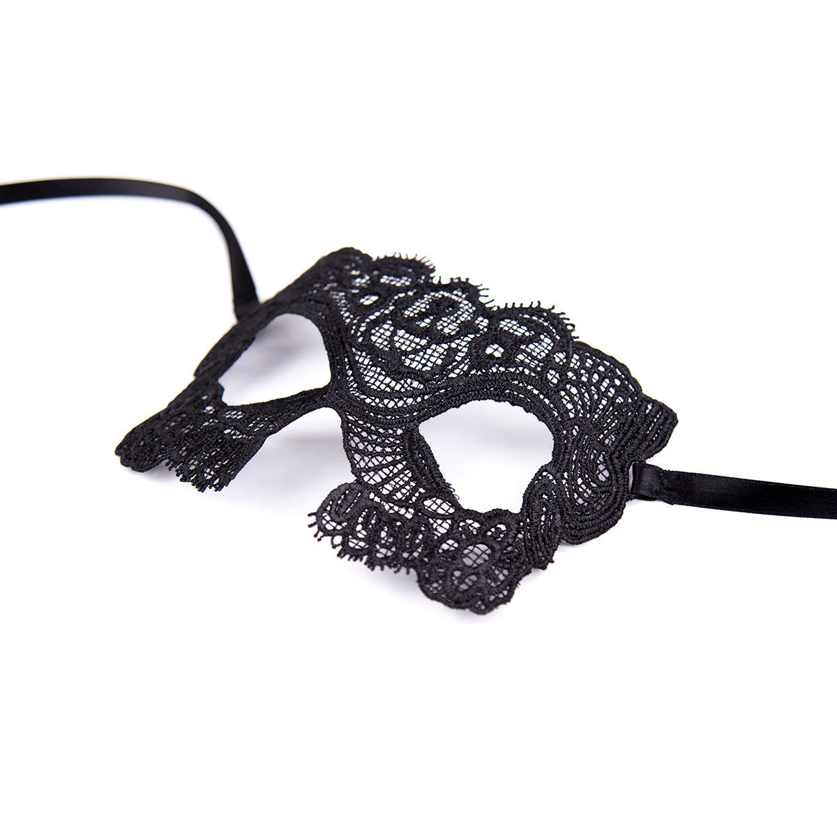 Black Embroidered Eye Mask