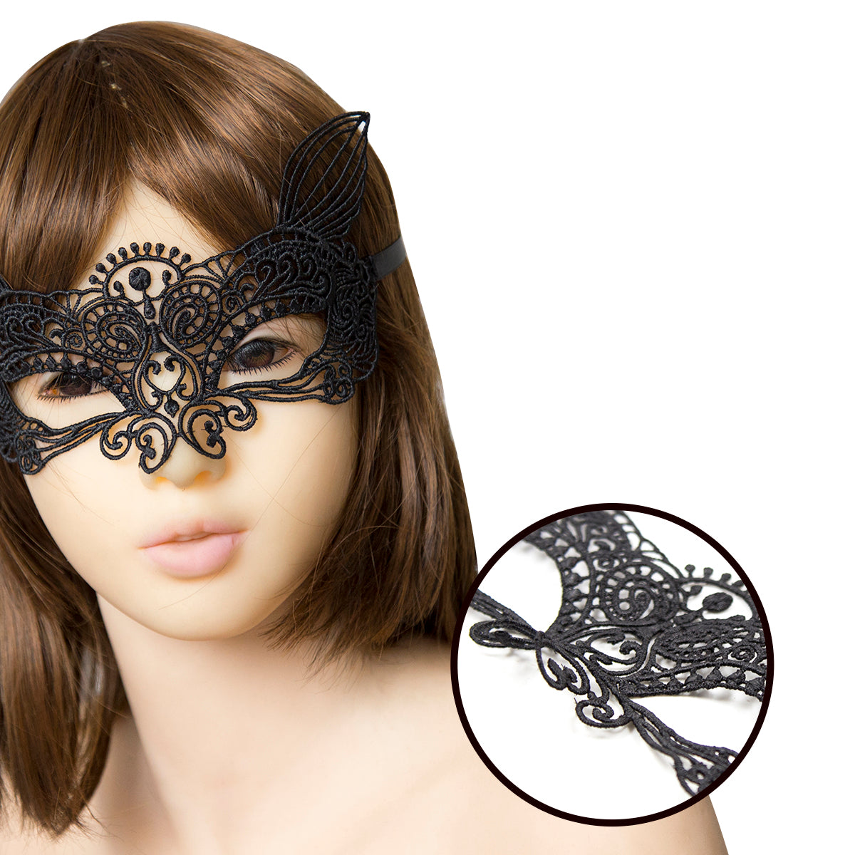 Naughty Toys Black Embroidered Eye Cat Mask - image 3