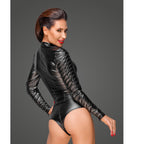 Noir Handmade Powerwetlook Jacket with Pleated Sleeves - image 4