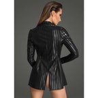 Noir Handmade Powerwetlook Jacket with Narrow Flaps - image 2