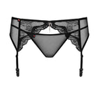 Obsessive Charms Garter Belt with Thong Black