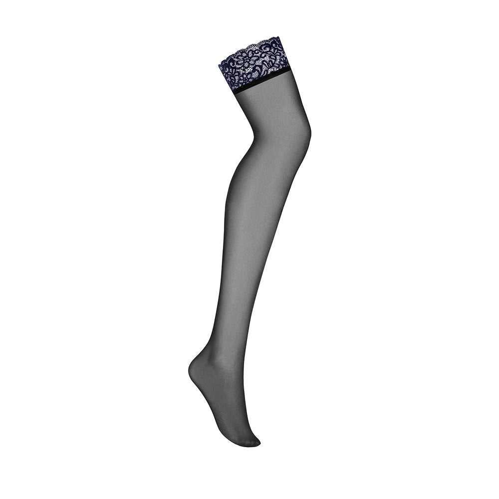 Obsessive Plus Size Drimera Stockings Blue Κύρια εικόνα προϊόντος