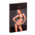 Noir Handmade Chequered Tape Bra with Panties - image 3