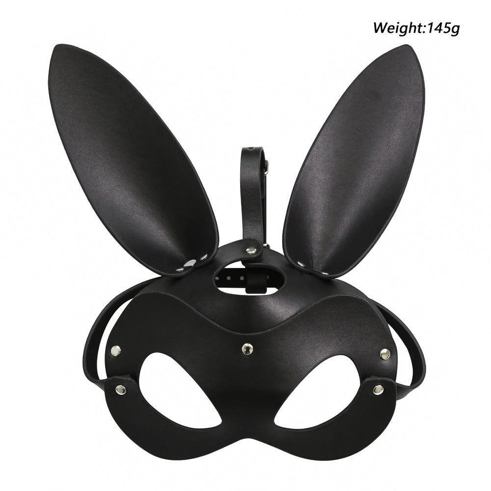Black Leather Bunny Mask O/S - image 6