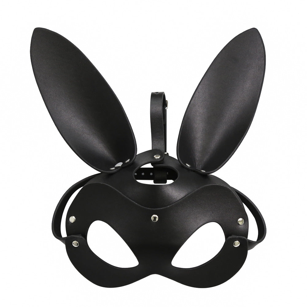 Black Leather Bunny Mask O/S