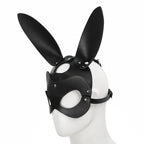Black Leather Bunny Mask O/S - image 2