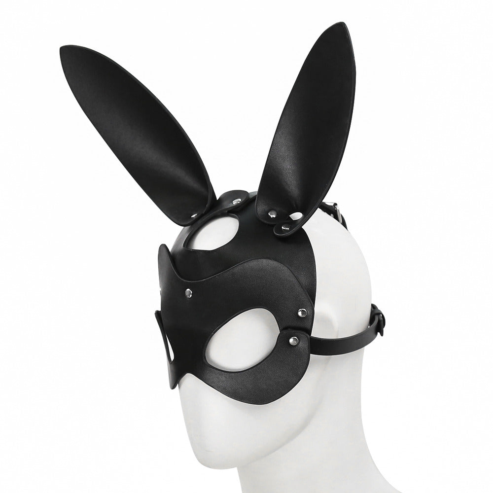 Black Leather Bunny Mask O/S - image 2