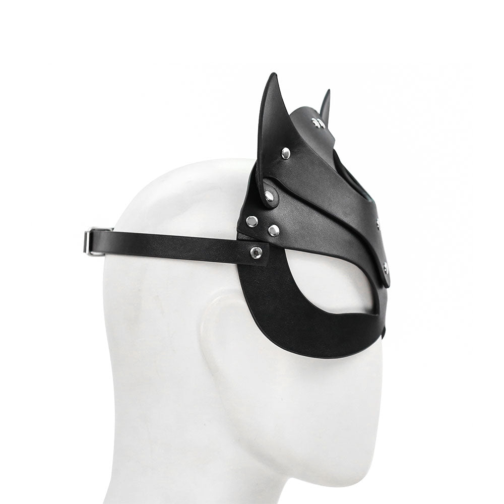 Black Leather Cat Mask O/S - image 9