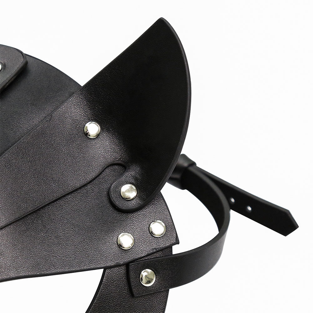 Black Leather Cat Mask O/S - image 7