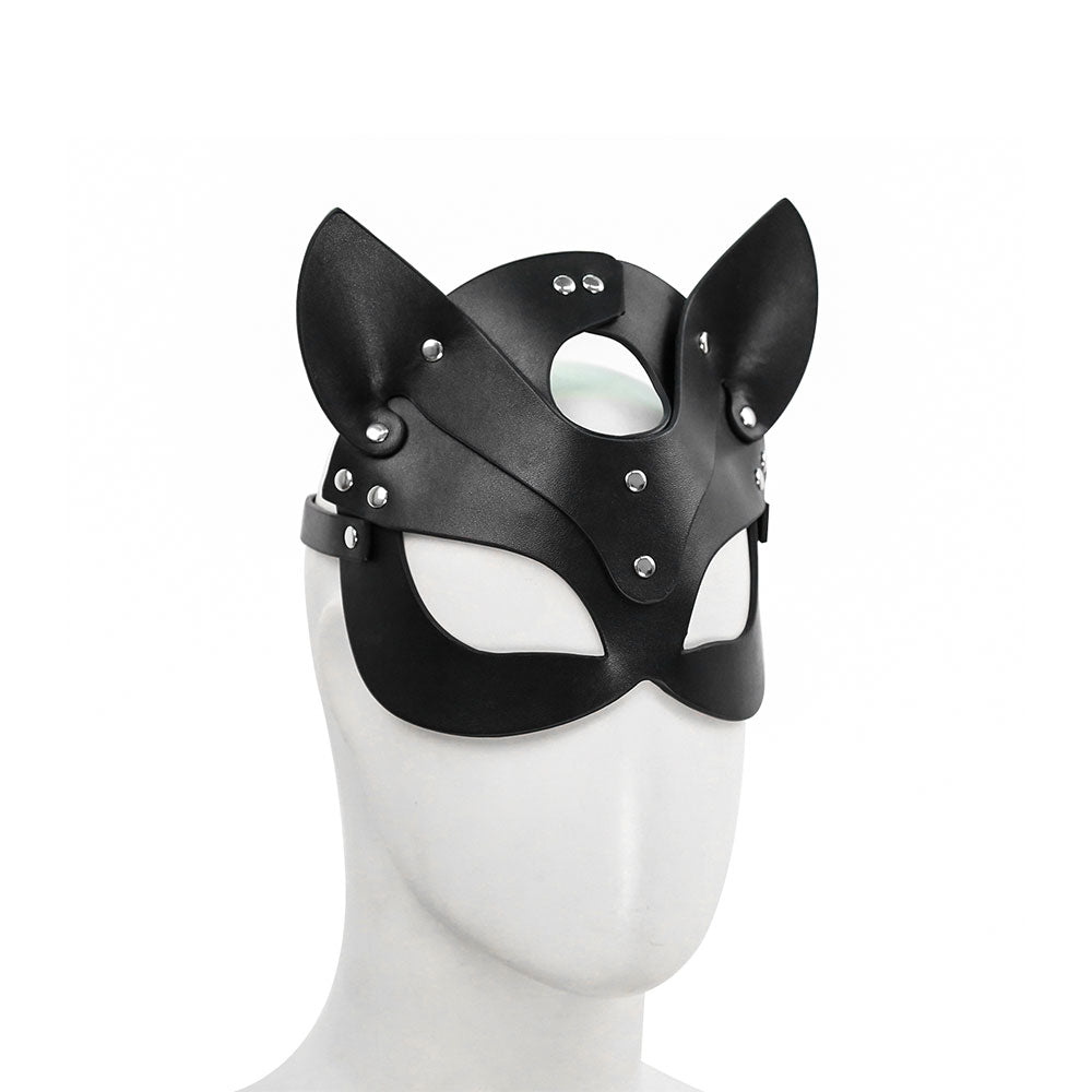 Black Leather Cat Mask O/S - image 8