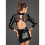 Noir Handmade Rebellious Minidress with Bouffant Sleeves - image 2
