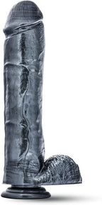 Jet Onyx Carbon metallic Black Cock and Balls 11 inch dildo