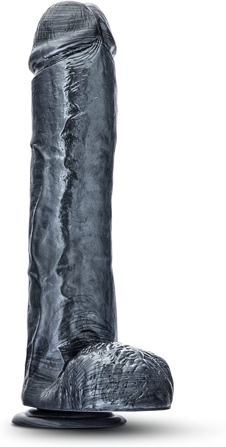 Jet Onyx Carbon metallic Black Cock and Balls 11 inch dildo - image 2