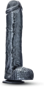 Jet Onyx Carbon metallic Black Cock and Balls 11 inch dildo