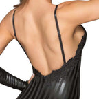 Noir Handmade Powerwetlook Minidress with Decorative Embroidery - image 5