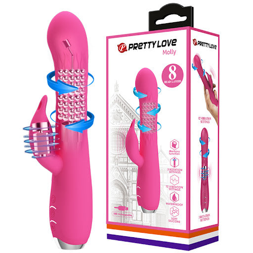 Pretty Love Molly Rotating Spinning Perl Rabbit Vibrator 20 cm