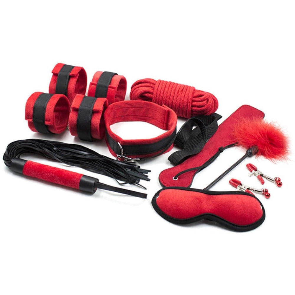 Naughty Toys Bondage Set Red Black 9 pcs Κύρια εικόνα προϊόντος