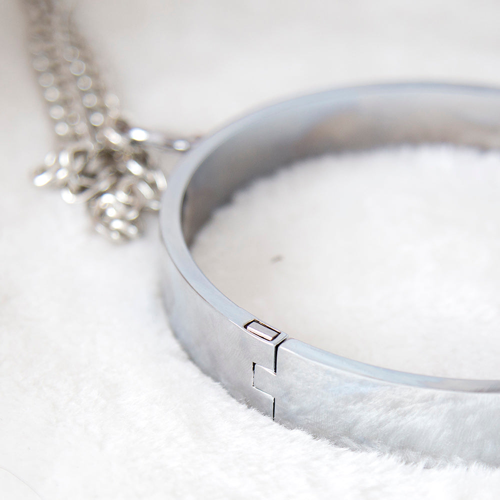 Metal Neck Collar with Clover Black Nipple Clamps 14cm - image 3