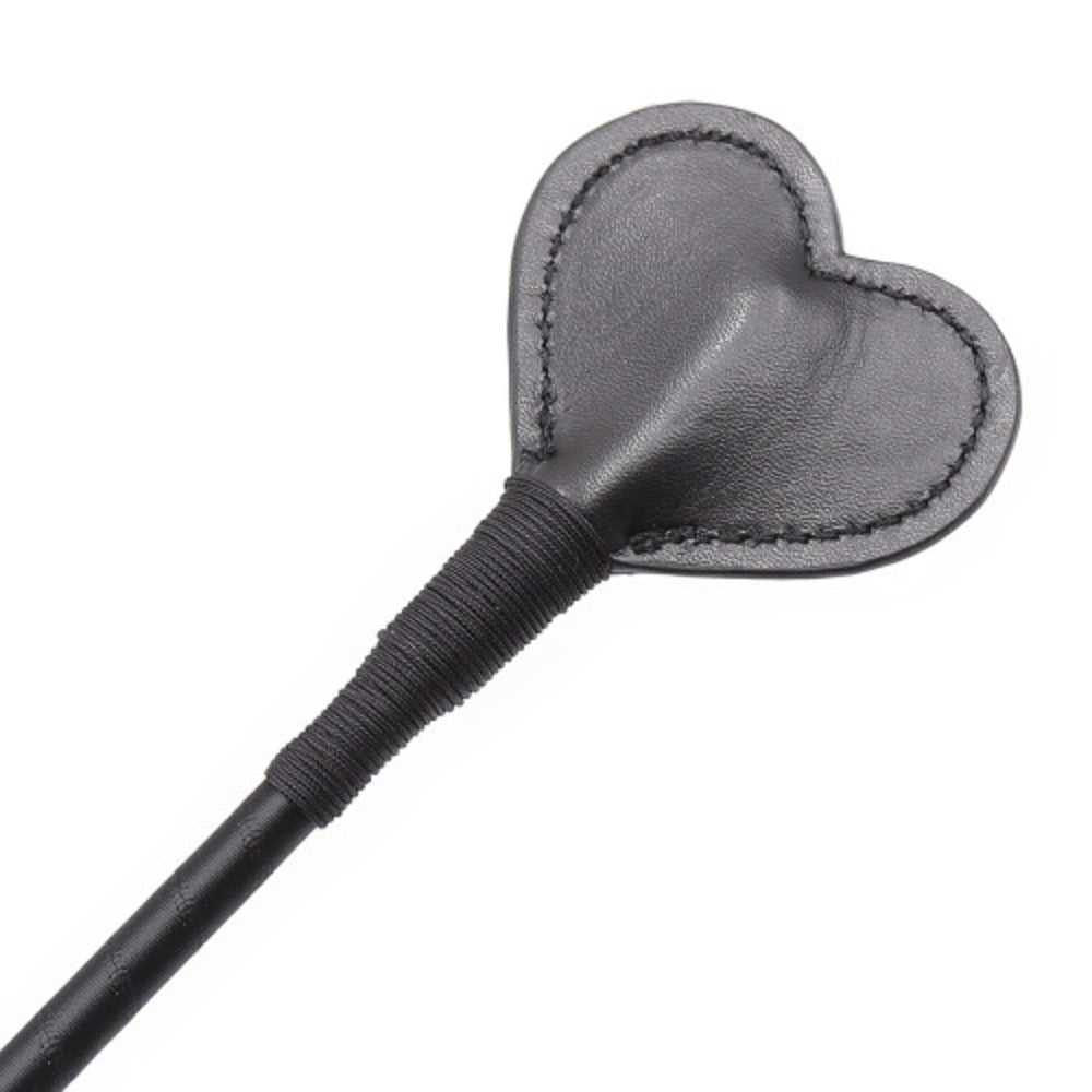 BDSM Fetish play black riding spanking crop with heart 62 cm - image 5