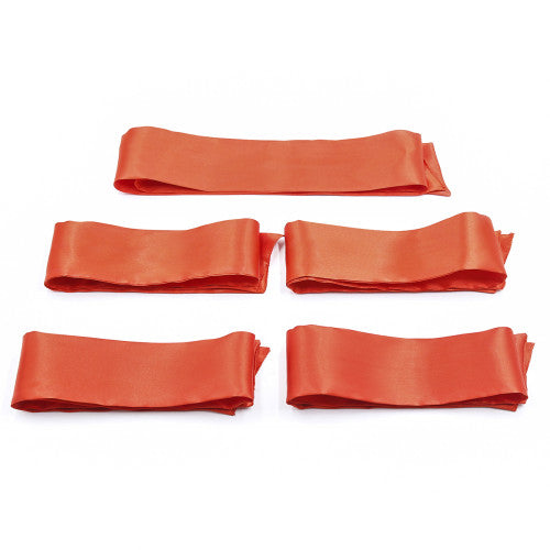 Red Silky Blindfold Wrist Ankle Sash Restraints Set - image 4