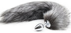 Grey Faux Fur Fox Tail with metal butt plug SMALL - image 6
