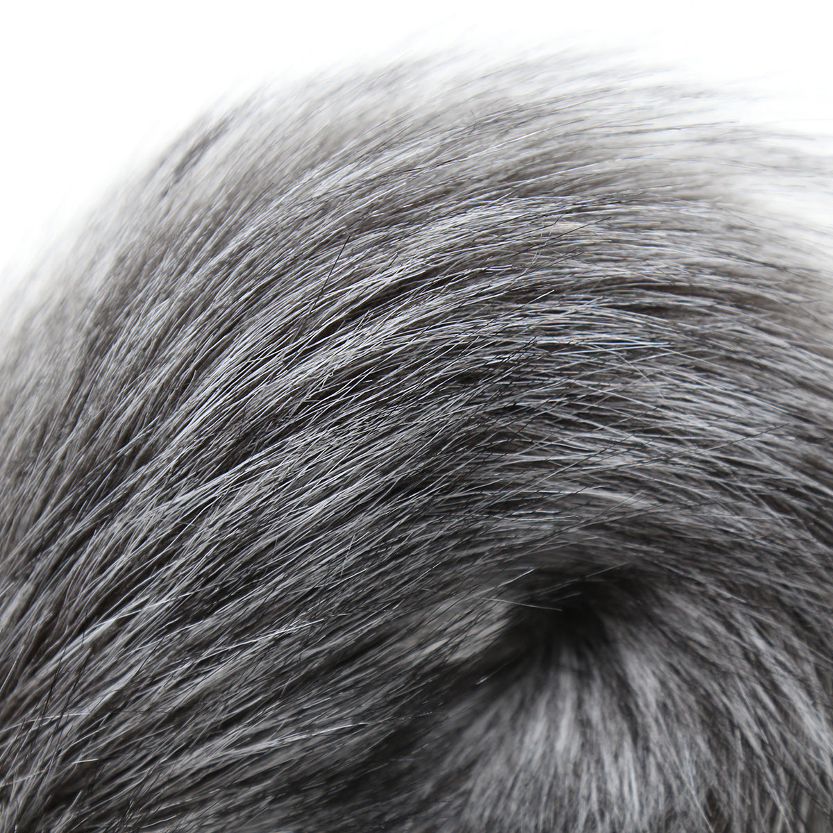 Grey Faux Fur Fox Tail with metal butt plug SMALL - image 3