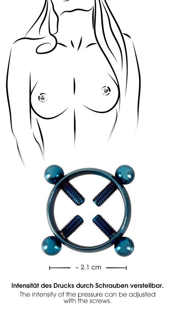 One size Blue Nipple clamps Jewellery BAD KITTY