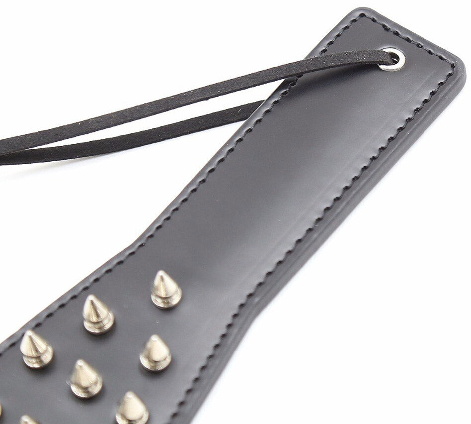 Leather Paddle Slapper with Spikes - image 3