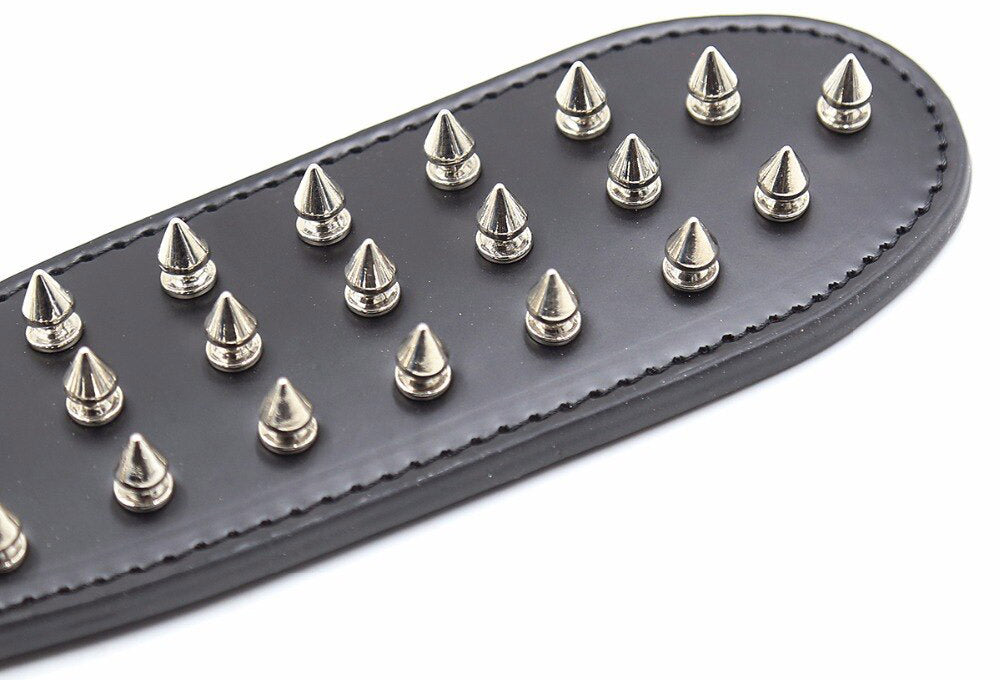 Leather Paddle Slapper with Spikes - image 4
