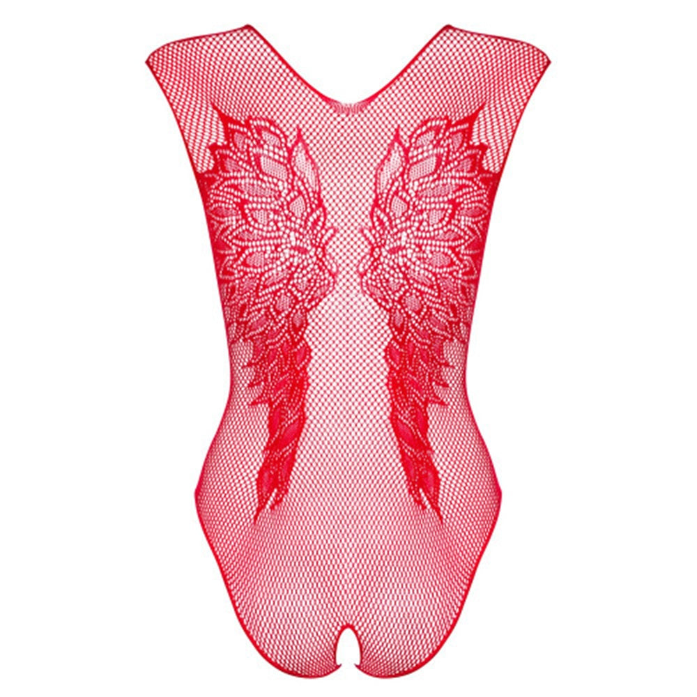 Obsessive Tempting Red Fishnet Teddy Secondary image