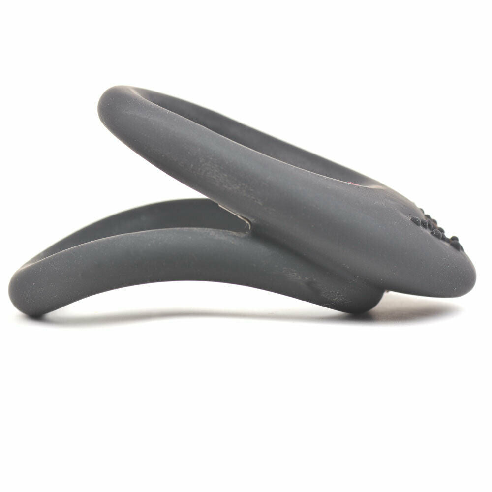 Silicone Dual Cock and Balls Rings Black - image 3