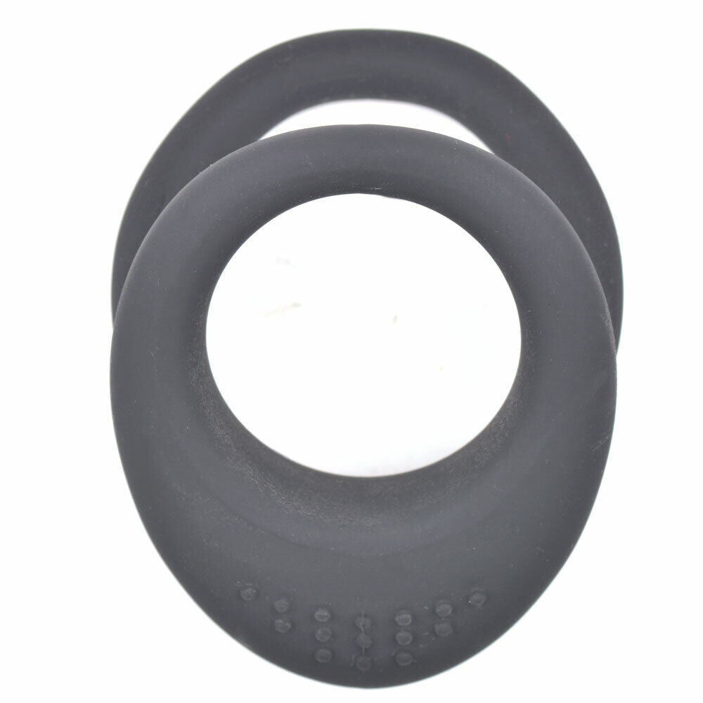 Silicone Dual Cock and Balls Rings Black Δευτερεύουσα εικόνα προϊόντος
