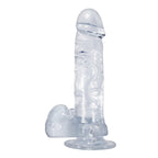 Clear Cock and Balls Suction Dildo Dong 19 cm - image 3