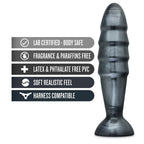 Jet Destructor Butt Plug with suction Black 27 cm