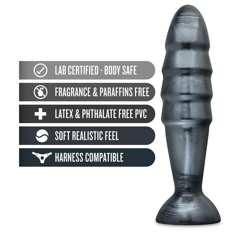 Jet Destructor Butt Plug with suction Black 27 cm